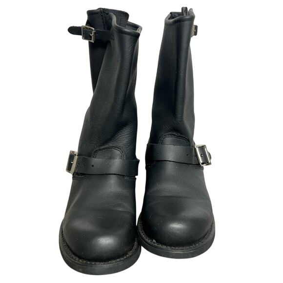 Frye Black Engineer Pull On Round Toe Boots Women’s Size 8m BARELY WORN - Picture 3 of 11